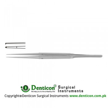 Diam-n-Dust™ Micro Dissecting Forcep Straight - 1 x 2 Teeth Stainless Steel, 15 cm - 6" Tip Size 6.0 x 0.7 mm